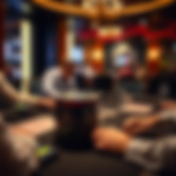 An automatic shuffler in use during a poker game, highlighting its seamless integration.