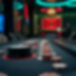 A close-up view of an automatic shuffler poker table showcasing its advanced technology.