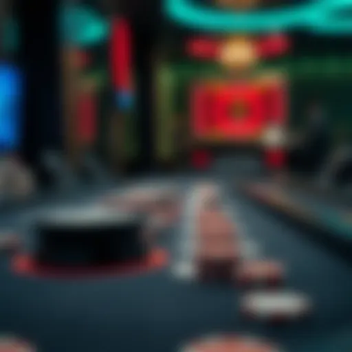 A close-up view of an automatic shuffler poker table showcasing its advanced technology.