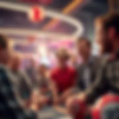 Players celebrating a win in a bingo game setting