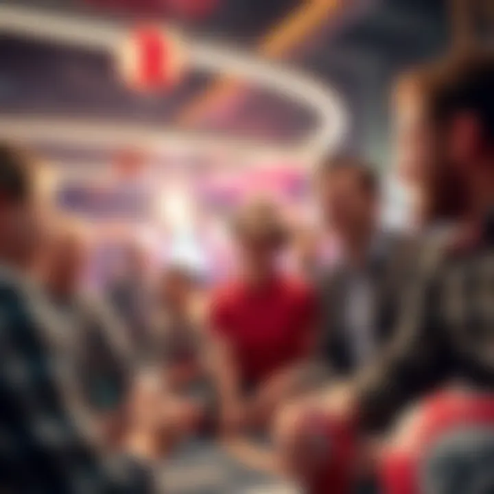 Players celebrating a win in a bingo game setting