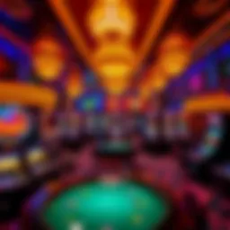 Vibrant casino ambiance with gaming tables