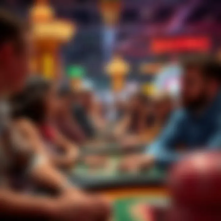 Diverse Visitors Engaging in Casino Entertainment Group of diverse visitors enjoying various casino games and entertainment