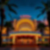 Exterior view of a modern casino showcasing its architectural elegance