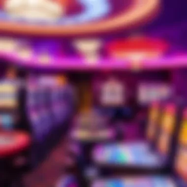 A vibrant gaming floor filled with modern slot machines and gaming tables