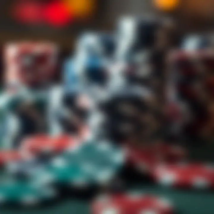 Variety of poker chips
