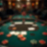 Texas Hold'em Table Layout Intricate layout of a Texas Hold'em poker table displaying chips and cards