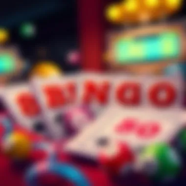 Illustration of online bingo cards with vibrant colors