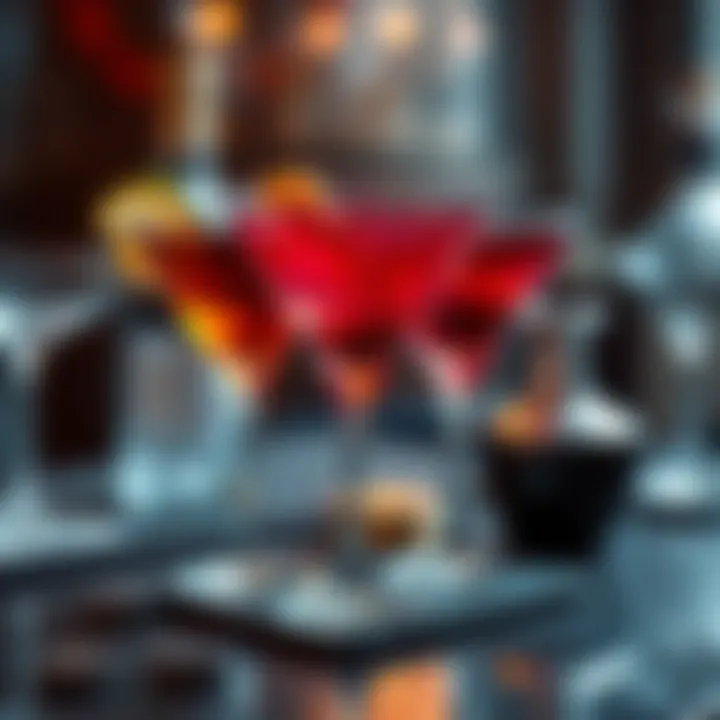 Classic cocktails served in a sophisticated glassware arrangement