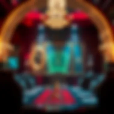 Luxurious decorations and ambient lighting for a Casino Royale party