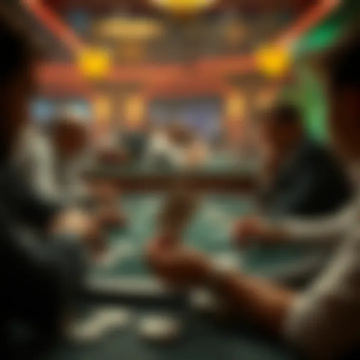 A thrilling game of poker in progress at a Casino Royale themed event