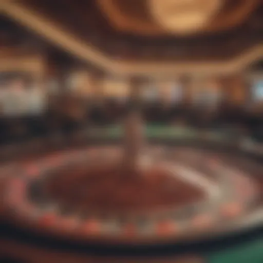 The bustling atmosphere of a casino during peak hours