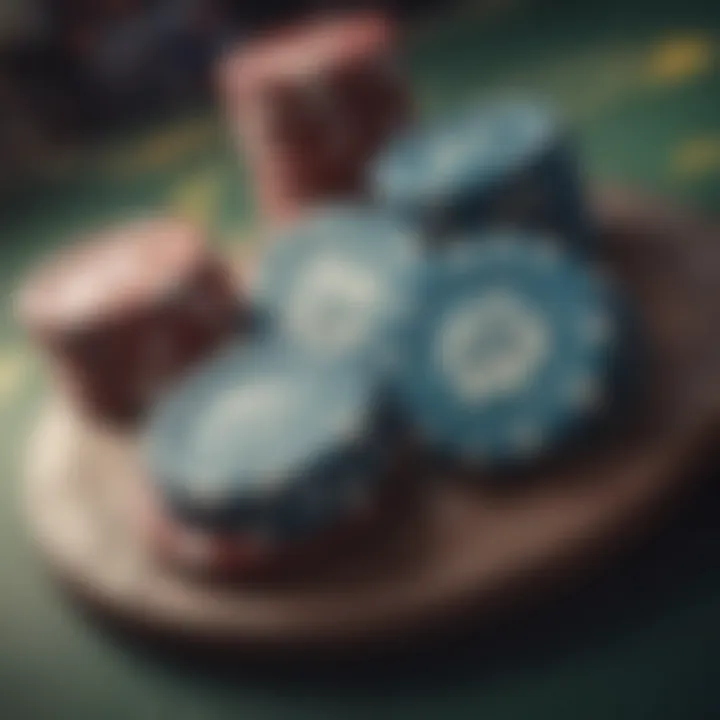 Close-up of poker chips symbolizing competitive analysis in elit poker