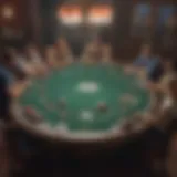 Strategic poker table setup showing high stakes and advanced gameplay