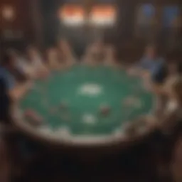 Strategic poker table setup showing high stakes and advanced gameplay