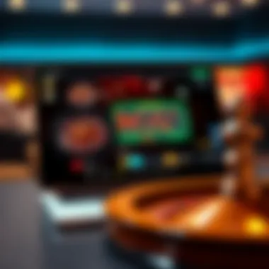 Online roulette platform on a laptop