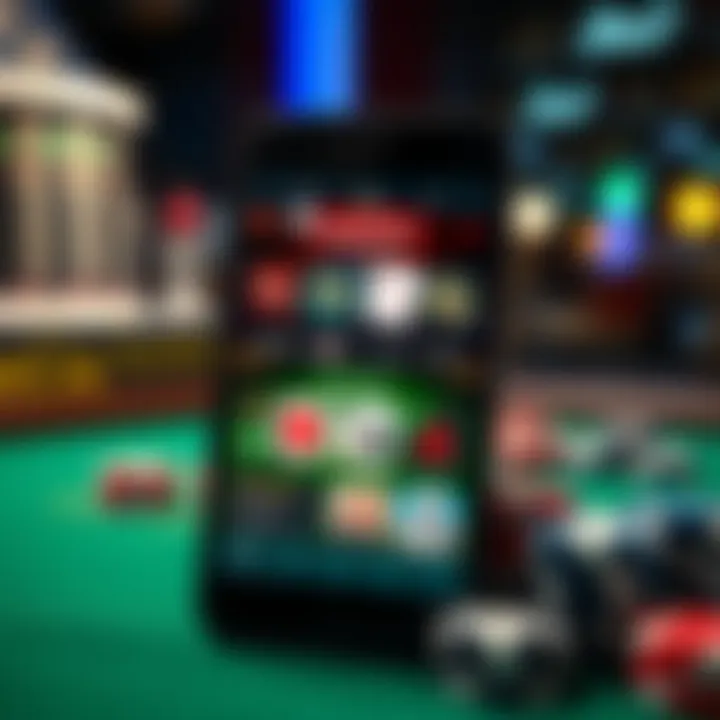 A smartphone displaying various gaming options available in blackjack applications