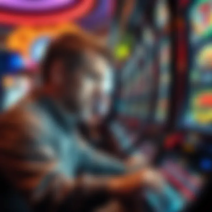 Strategic player analyzing slot machine options