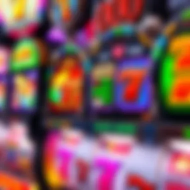 A colorful array of slot machine reels showcasing various themes and icons