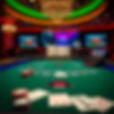 Virtual blackjack table interface showcasing gameplay