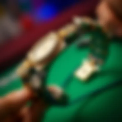 A close-up of a luxurious blackjack bracelet crafted from high-quality materials