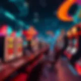 A vibrant graphic depicting the fusion of computer games and slot machines