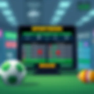 Sportbook Interface with Deposit Match Promotions Illustration of a sportsbook interface showcasing deposit match options