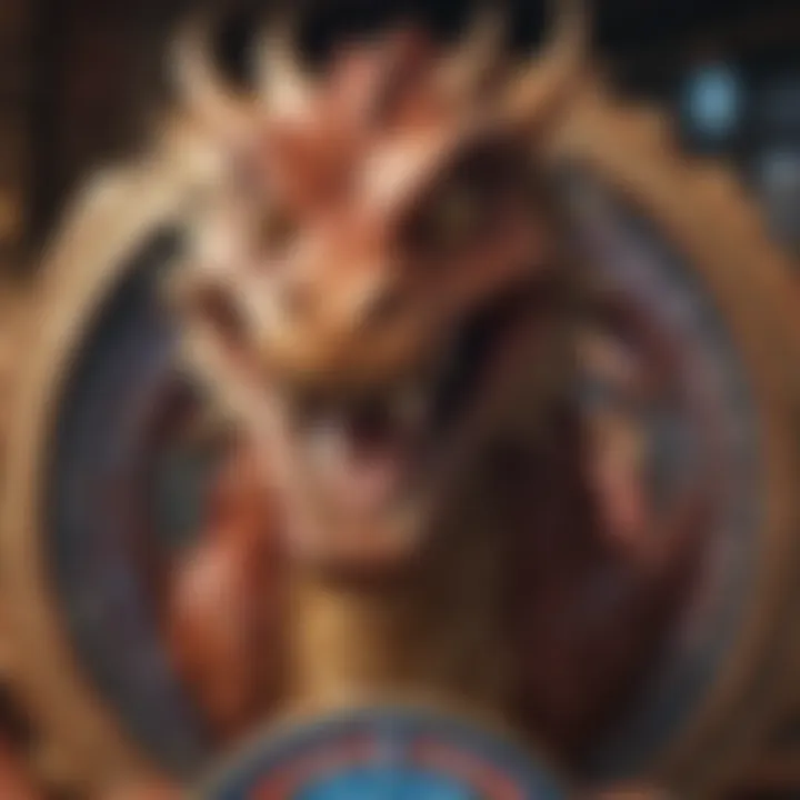 Close-up of a winning spin on a dragon-themed slot