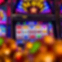 Colorful slot machine display with vibrant graphics