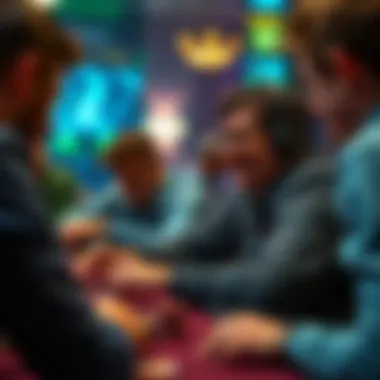 An engaging player interaction during a virtual poker game