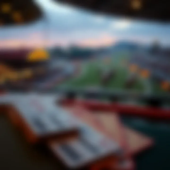 Betting tickets and odds displayed