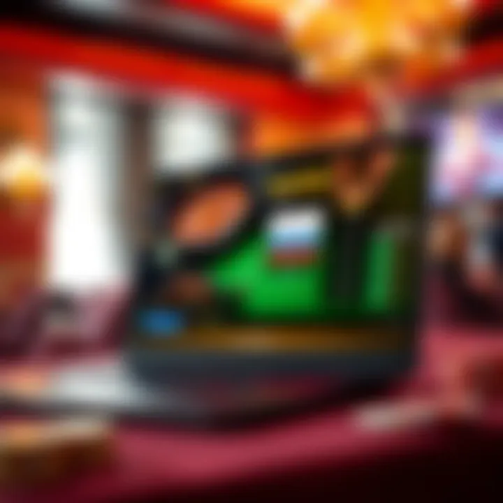 Innovative Live Casino Interface Elegant laptop showcasing a live casino interface