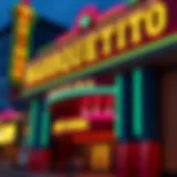 Exterior view of Marquette Iowa Casino showcasing its vibrant facade