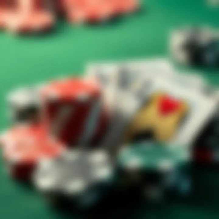A close-up of chips and cards symbolizing strategic gameplay