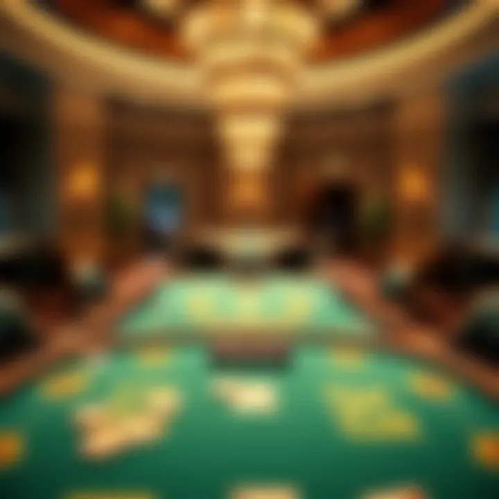 An overview of poker tables in a luxurious setting