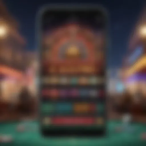 Visual depiction of mobile casino interface showcasing signup bonuses