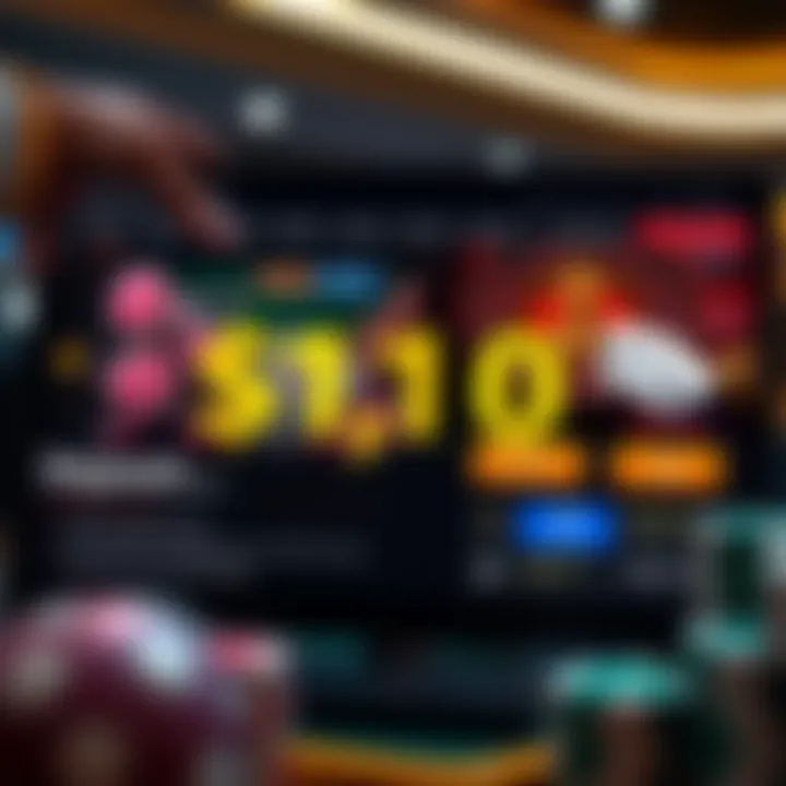 Visual representation of online casino interface showcasing low deposit options