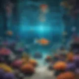 Colorful underwater scene in a fish table game