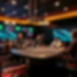 Virtual poker table setup showcasing players engaged in a game