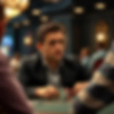 Strategic Thinking in Poker A thoughtful player contemplating their next move at the poker table