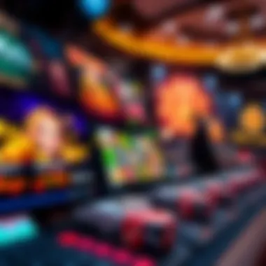 Vibrant Online Casino Games Stunning visual of an online casino interface with vibrant games displayed.