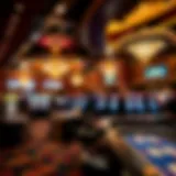 Elegant interior of the casino showcasing gaming tables