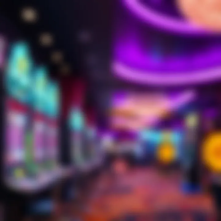 Luxurious interior of the gaming area with vibrant lights