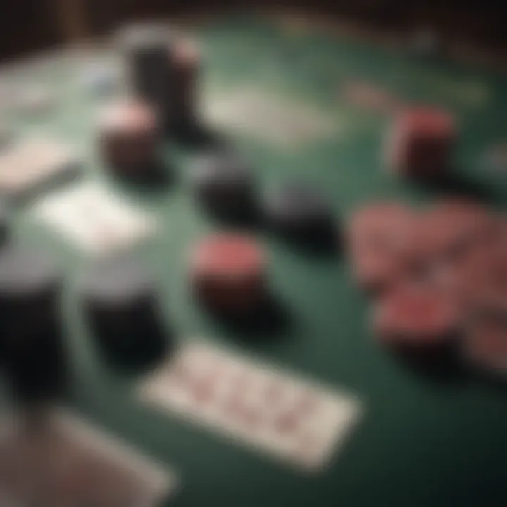 A strategic layout of seven-card poker game on a table