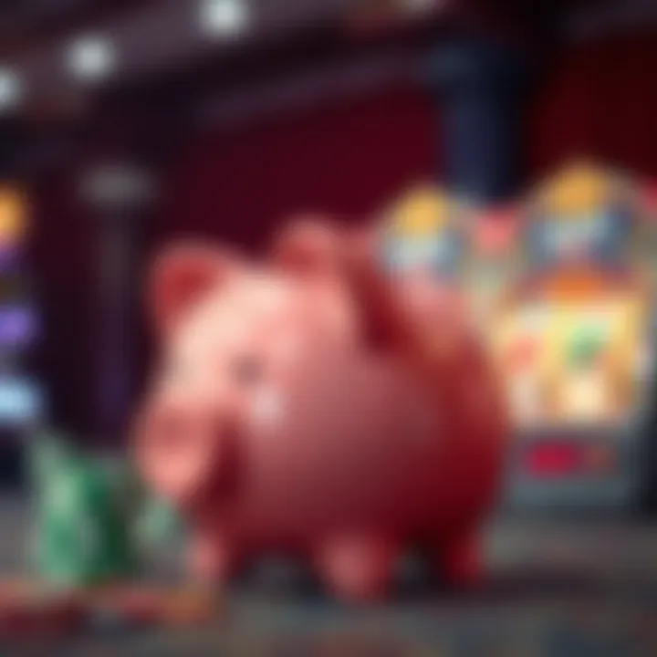 Psychology of Saving and Gambling A visual representation of the psychological aspects of gambling intertwined with saving.