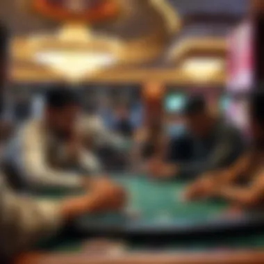 Players in Action Players engaged in a strategic blackjack match