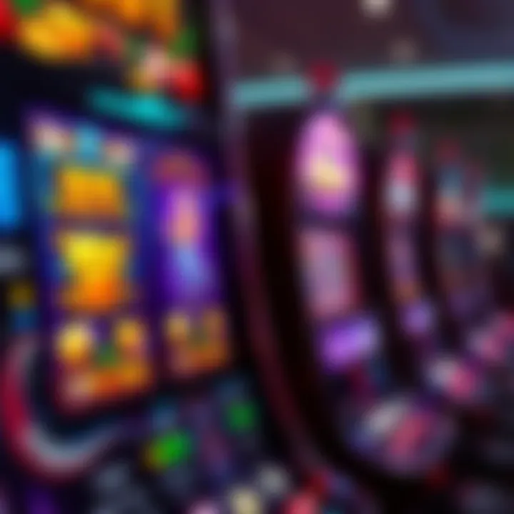 Close-up of a slot machine with vibrant graphics and engaging themes