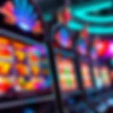 Vibrant slot machine display with colorful symbols