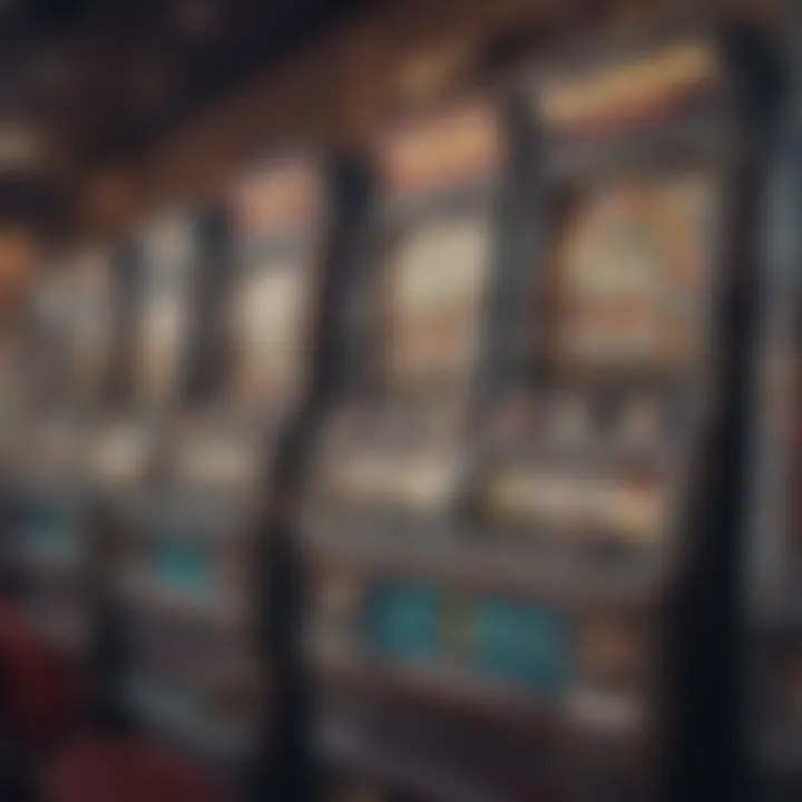 An array of various slot machines highlighting different game types and styles