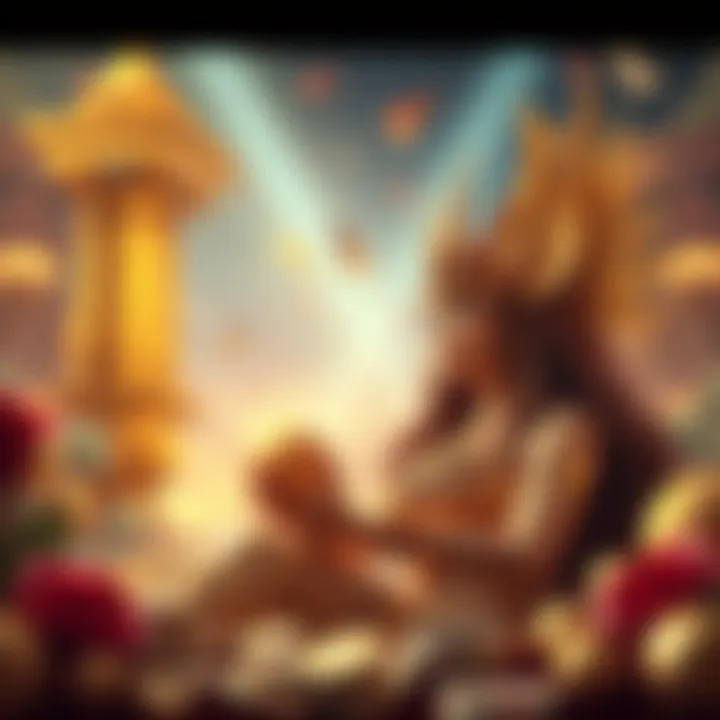 Artistic depiction of the thematic elements in Golden Goddess